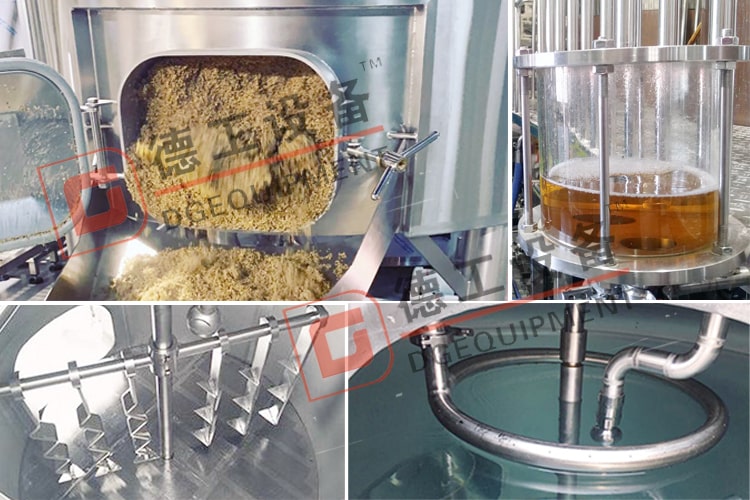 7BBL 3-vessel craft beer brewhouse with steam/electric heating